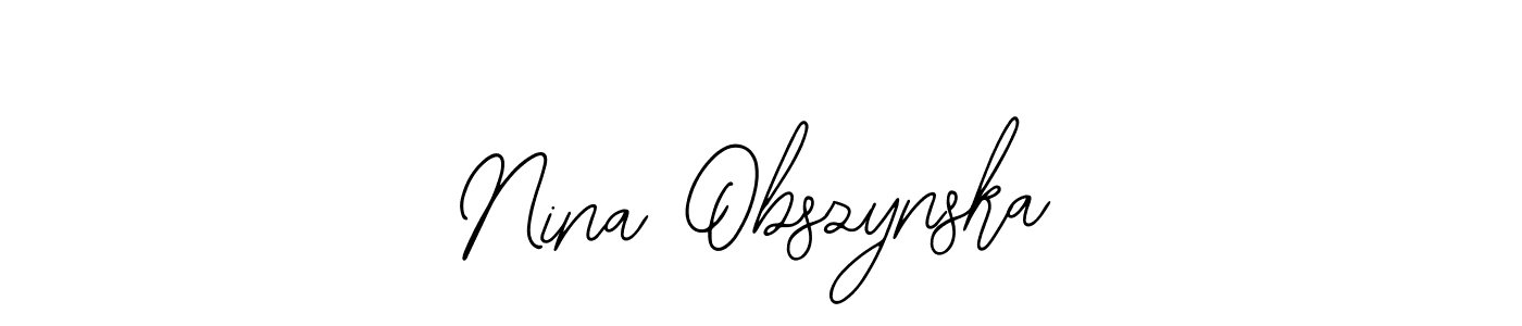 It looks lik you need a new signature style for name Nina Obszynska. Design unique handwritten (Bearetta-2O07w) signature with our free signature maker in just a few clicks. Nina Obszynska signature style 12 images and pictures png