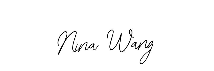 Bearetta-2O07w is a professional signature style that is perfect for those who want to add a touch of class to their signature. It is also a great choice for those who want to make their signature more unique. Get Nina Wang name to fancy signature for free. Nina Wang signature style 12 images and pictures png