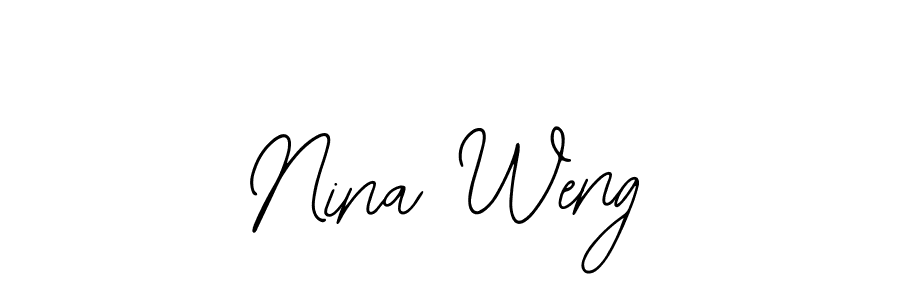 Similarly Bearetta-2O07w is the best handwritten signature design. Signature creator online .You can use it as an online autograph creator for name Nina Weng. Nina Weng signature style 12 images and pictures png