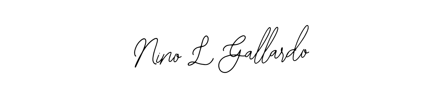 How to make Nino L Gallardo name signature. Use Bearetta-2O07w style for creating short signs online. This is the latest handwritten sign. Nino L Gallardo signature style 12 images and pictures png
