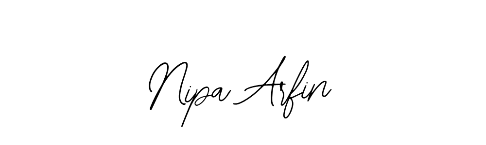 Use a signature maker to create a handwritten signature online. With this signature software, you can design (Bearetta-2O07w) your own signature for name Nipa Arfin. Nipa Arfin signature style 12 images and pictures png