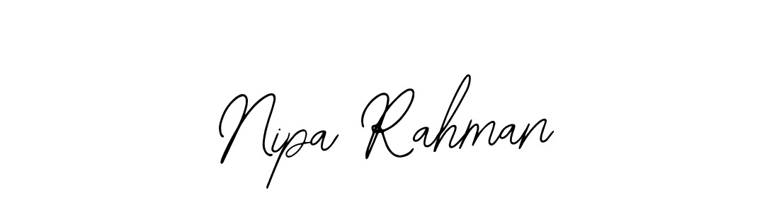 Design your own signature with our free online signature maker. With this signature software, you can create a handwritten (Bearetta-2O07w) signature for name Nipa Rahman. Nipa Rahman signature style 12 images and pictures png