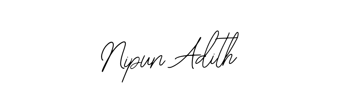 Also You can easily find your signature by using the search form. We will create Nipun Adith name handwritten signature images for you free of cost using Bearetta-2O07w sign style. Nipun Adith signature style 12 images and pictures png