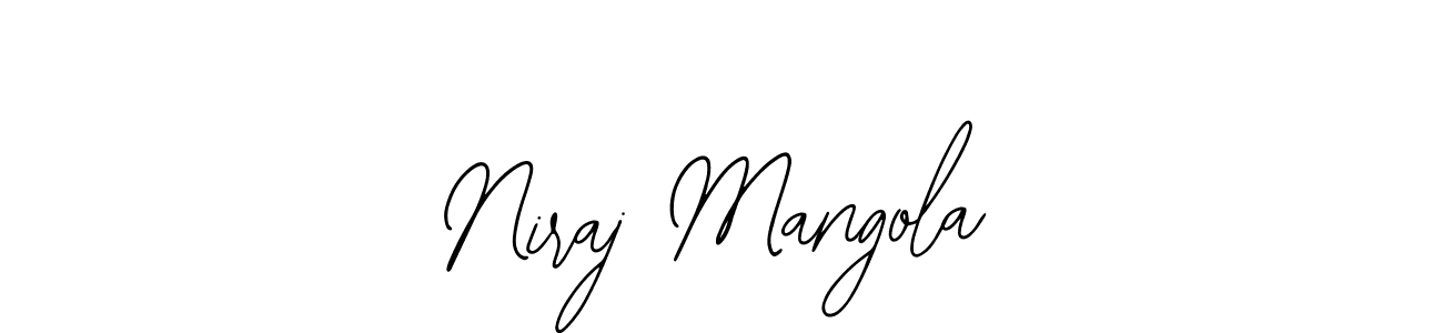 How to make Niraj Mangola name signature. Use Bearetta-2O07w style for creating short signs online. This is the latest handwritten sign. Niraj Mangola signature style 12 images and pictures png