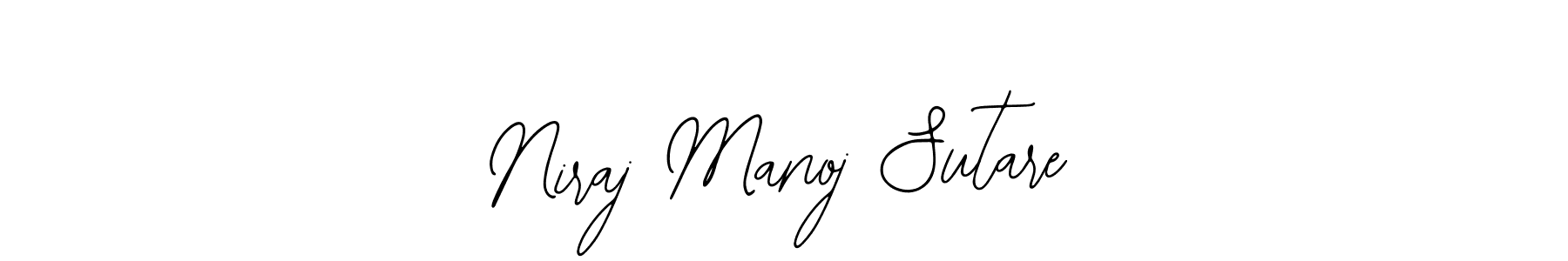 How to make Niraj Manoj Sutare name signature. Use Bearetta-2O07w style for creating short signs online. This is the latest handwritten sign. Niraj Manoj Sutare signature style 12 images and pictures png