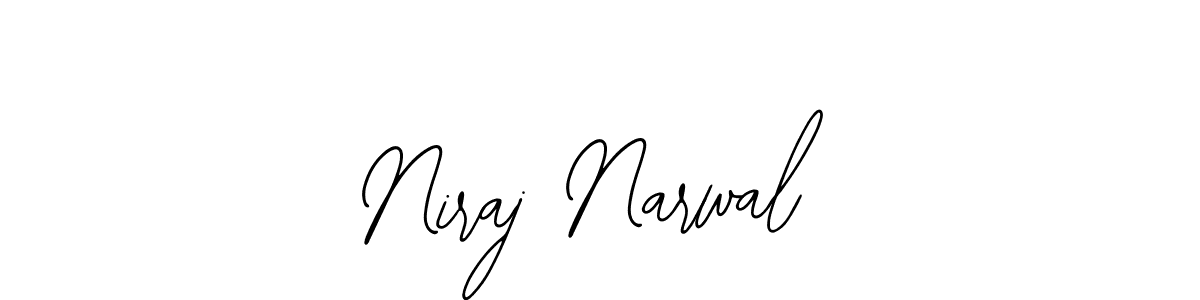 How to make Niraj Narwal name signature. Use Bearetta-2O07w style for creating short signs online. This is the latest handwritten sign. Niraj Narwal signature style 12 images and pictures png