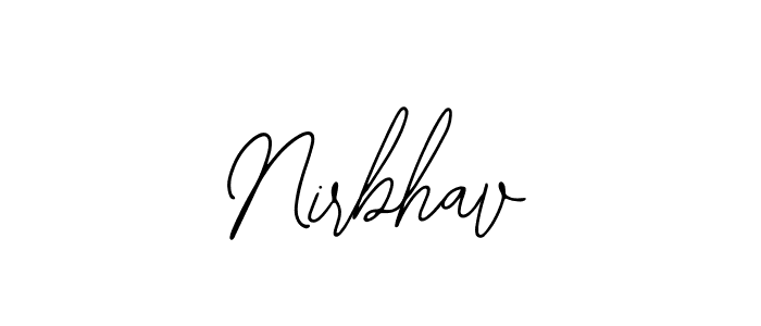 Also You can easily find your signature by using the search form. We will create Nirbhav name handwritten signature images for you free of cost using Bearetta-2O07w sign style. Nirbhav signature style 12 images and pictures png