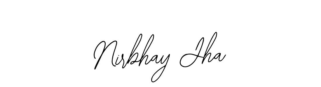 How to make Nirbhay Jha name signature. Use Bearetta-2O07w style for creating short signs online. This is the latest handwritten sign. Nirbhay Jha signature style 12 images and pictures png
