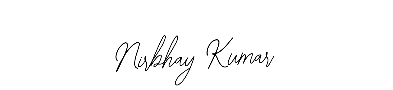 The best way (Bearetta-2O07w) to make a short signature is to pick only two or three words in your name. The name Nirbhay Kumar include a total of six letters. For converting this name. Nirbhay Kumar signature style 12 images and pictures png