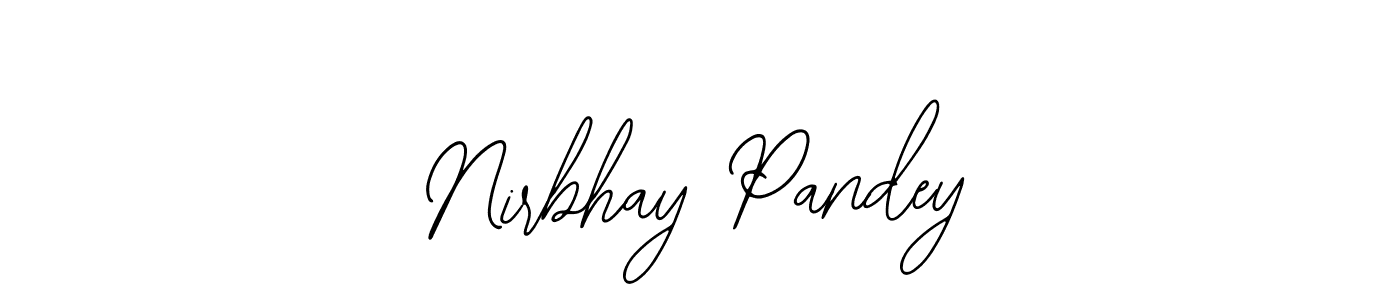 Bearetta-2O07w is a professional signature style that is perfect for those who want to add a touch of class to their signature. It is also a great choice for those who want to make their signature more unique. Get Nirbhay Pandey name to fancy signature for free. Nirbhay Pandey signature style 12 images and pictures png
