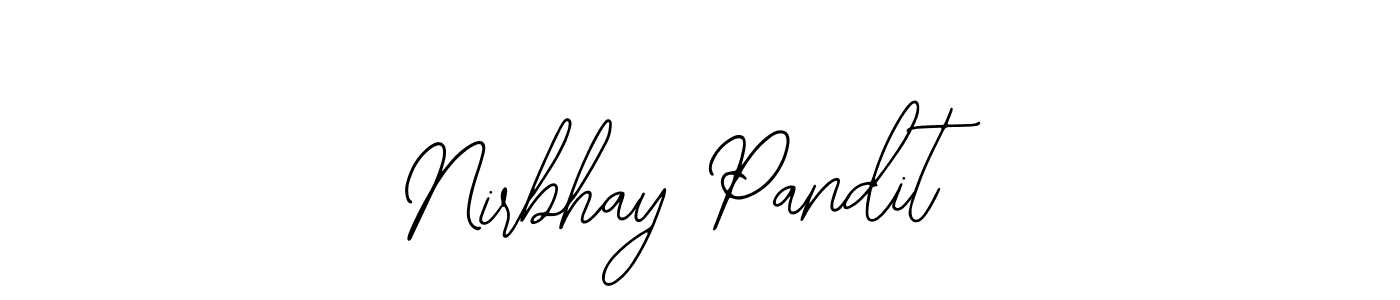 Similarly Bearetta-2O07w is the best handwritten signature design. Signature creator online .You can use it as an online autograph creator for name Nirbhay Pandit. Nirbhay Pandit signature style 12 images and pictures png