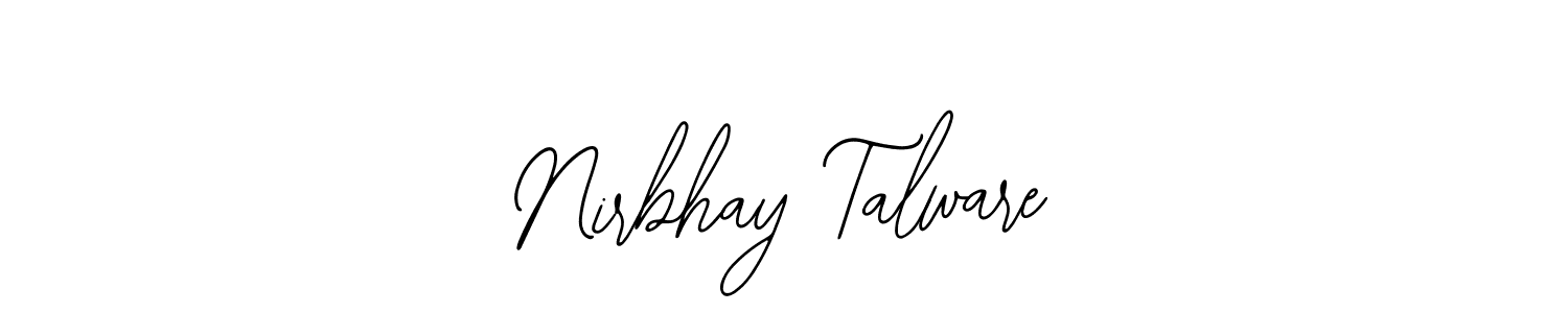 It looks lik you need a new signature style for name Nirbhay Talware. Design unique handwritten (Bearetta-2O07w) signature with our free signature maker in just a few clicks. Nirbhay Talware signature style 12 images and pictures png