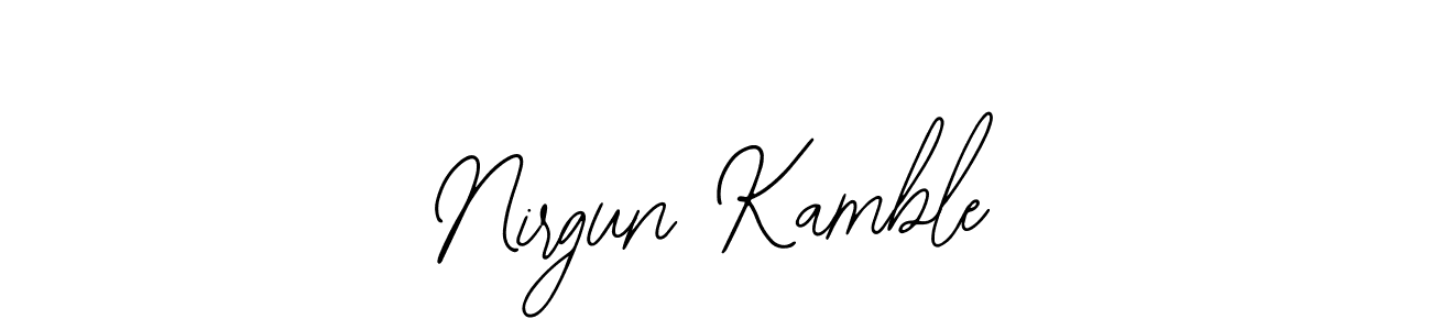 The best way (Bearetta-2O07w) to make a short signature is to pick only two or three words in your name. The name Nirgun Kamble include a total of six letters. For converting this name. Nirgun Kamble signature style 12 images and pictures png