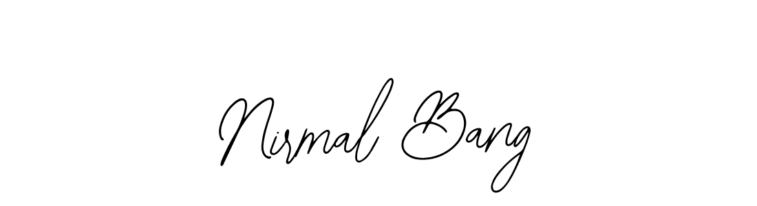 The best way (Bearetta-2O07w) to make a short signature is to pick only two or three words in your name. The name Nirmal Bang include a total of six letters. For converting this name. Nirmal Bang signature style 12 images and pictures png