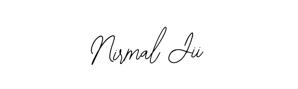 You should practise on your own different ways (Bearetta-2O07w) to write your name (Nirmal Jii) in signature. don't let someone else do it for you. Nirmal Jii signature style 12 images and pictures png