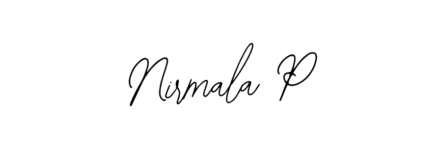 You should practise on your own different ways (Bearetta-2O07w) to write your name (Nirmala P) in signature. don't let someone else do it for you. Nirmala P signature style 12 images and pictures png