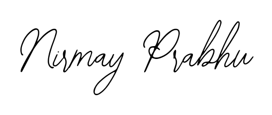 A stylish, flowing autograph style designed for name Nirmay Prabhu using Bearetta-2O07w typography. Perfect for digital creative projects. Nirmay Prabhu signature style 12 images and pictures png