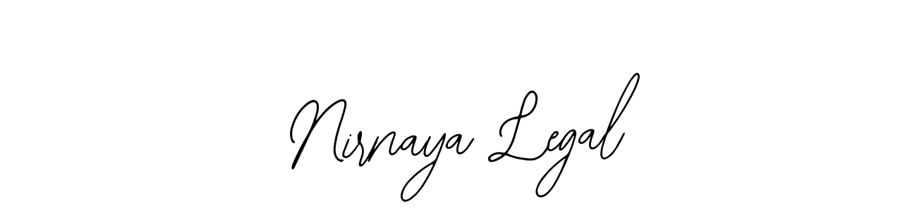 How to make Nirnaya Legal name signature. Use Bearetta-2O07w style for creating short signs online. This is the latest handwritten sign. Nirnaya Legal signature style 12 images and pictures png