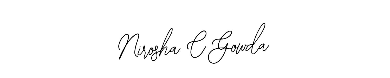 Bearetta-2O07w is a professional signature style that is perfect for those who want to add a touch of class to their signature. It is also a great choice for those who want to make their signature more unique. Get Nirosha C Gowda name to fancy signature for free. Nirosha C Gowda signature style 12 images and pictures png