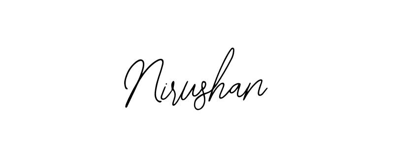Use a signature maker to create a handwritten signature online. With this signature software, you can design (Bearetta-2O07w) your own signature for name Nirushan. Nirushan signature style 12 images and pictures png