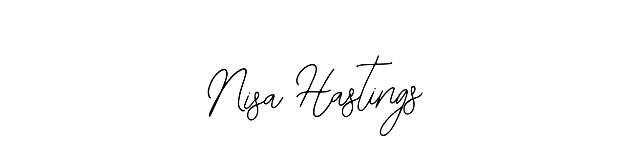 The best way (Bearetta-2O07w) to make a short signature is to pick only two or three words in your name. The name Nisa Hastings include a total of six letters. For converting this name. Nisa Hastings signature style 12 images and pictures png
