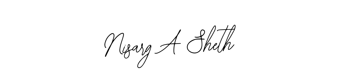 Bearetta-2O07w is a professional signature style that is perfect for those who want to add a touch of class to their signature. It is also a great choice for those who want to make their signature more unique. Get Nisarg A Sheth name to fancy signature for free. Nisarg A Sheth signature style 12 images and pictures png