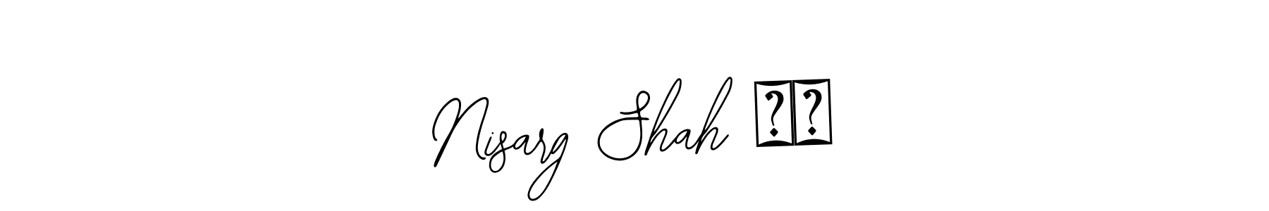 Also You can easily find your signature by using the search form. We will create Nisarg Shah ❤️ name handwritten signature images for you free of cost using Bearetta-2O07w sign style. Nisarg Shah ❤️ signature style 12 images and pictures png