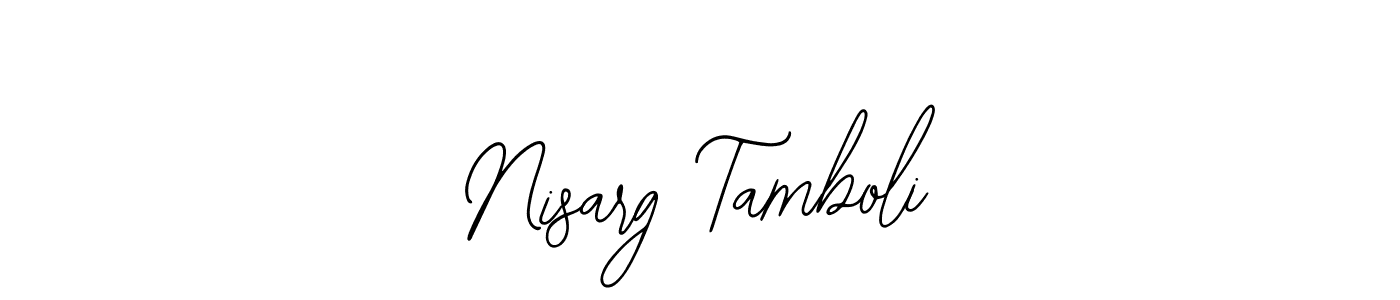 How to make Nisarg Tamboli name signature. Use Bearetta-2O07w style for creating short signs online. This is the latest handwritten sign. Nisarg Tamboli signature style 12 images and pictures png