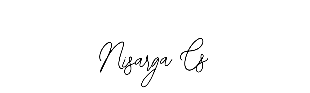 How to make Nisarga Cs signature? Bearetta-2O07w is a professional autograph style. Create handwritten signature for Nisarga Cs name. Nisarga Cs signature style 12 images and pictures png