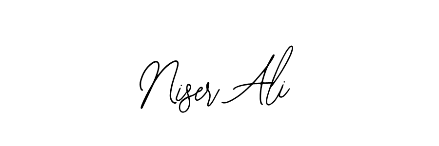 if you are searching for the best signature style for your name Niser Ali. so please give up your signature search. here we have designed multiple signature styles  using Bearetta-2O07w. Niser Ali signature style 12 images and pictures png