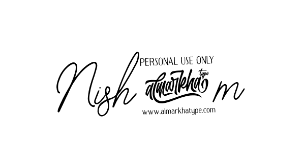 How to make Nish@m name signature. Use Bearetta-2O07w style for creating short signs online. This is the latest handwritten sign. Nish@m signature style 12 images and pictures png