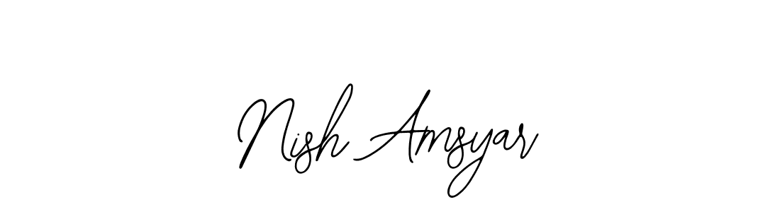 You can use this online signature creator to create a handwritten signature for the name Nish Amsyar. This is the best online autograph maker. Nish Amsyar signature style 12 images and pictures png