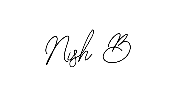 Use a signature maker to create a handwritten signature online. With this signature software, you can design (Bearetta-2O07w) your own signature for name Nish B. Nish B signature style 12 images and pictures png