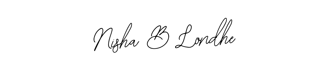 if you are searching for the best signature style for your name Nisha B Londhe. so please give up your signature search. here we have designed multiple signature styles  using Bearetta-2O07w. Nisha B Londhe signature style 12 images and pictures png