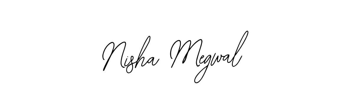 How to make Nisha Megwal name signature. Use Bearetta-2O07w style for creating short signs online. This is the latest handwritten sign. Nisha Megwal signature style 12 images and pictures png