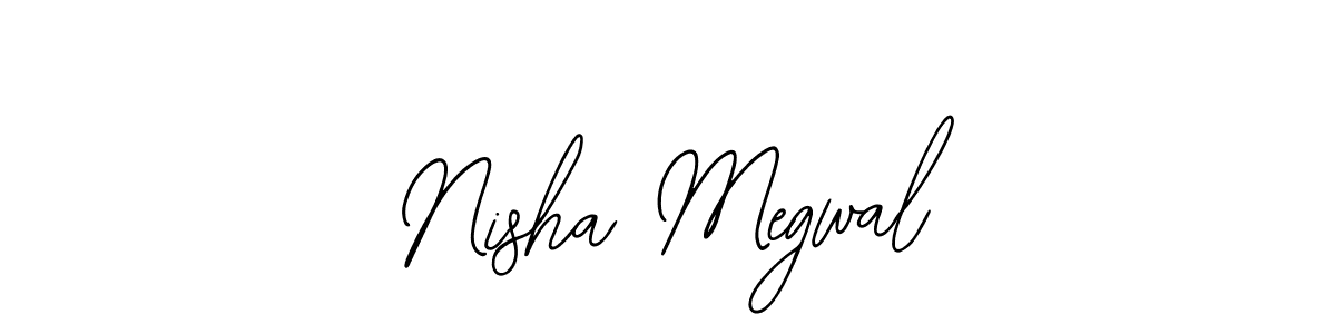 How to make Nisha Megwal name signature. Use Bearetta-2O07w style for creating short signs online. This is the latest handwritten sign. Nisha Megwal signature style 12 images and pictures png