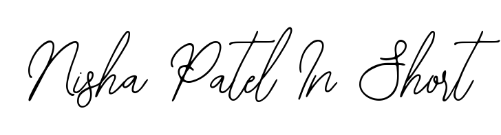 Personalize your online presence with Nisha Patel In Short signature rendered in elegant Bearetta-2O07w font. Great for website footers and blogs. Nisha Patel In Short signature style 12 images and pictures png