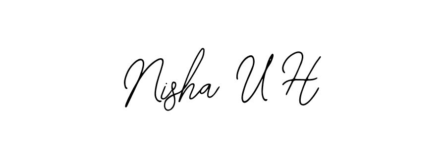 Create a beautiful signature design for name Nisha U H. With this signature (Bearetta-2O07w) fonts, you can make a handwritten signature for free. Nisha U H signature style 12 images and pictures png