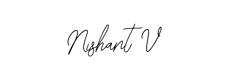 Also we have Nishant V name is the best signature style. Create professional handwritten signature collection using Bearetta-2O07w autograph style. Nishant V signature style 12 images and pictures png