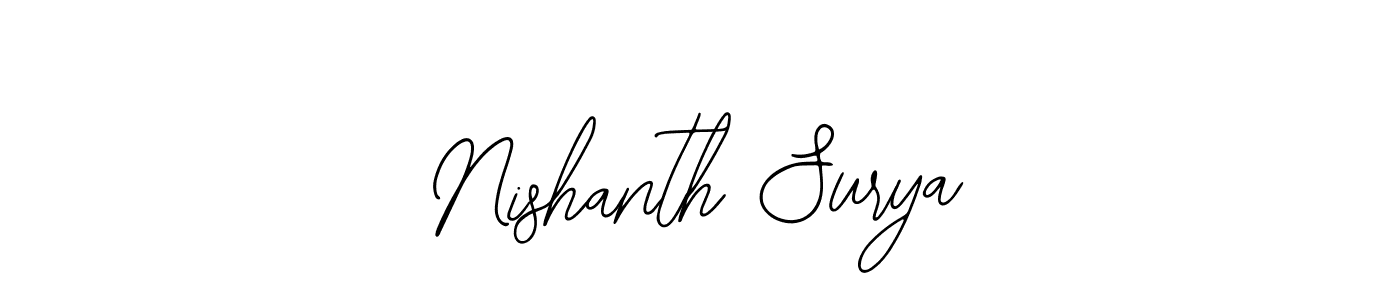 How to make Nishanth Surya signature? Bearetta-2O07w is a professional autograph style. Create handwritten signature for Nishanth Surya name. Nishanth Surya signature style 12 images and pictures png