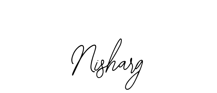 if you are searching for the best signature style for your name Nisharg. so please give up your signature search. here we have designed multiple signature styles  using Bearetta-2O07w. Nisharg signature style 12 images and pictures png
