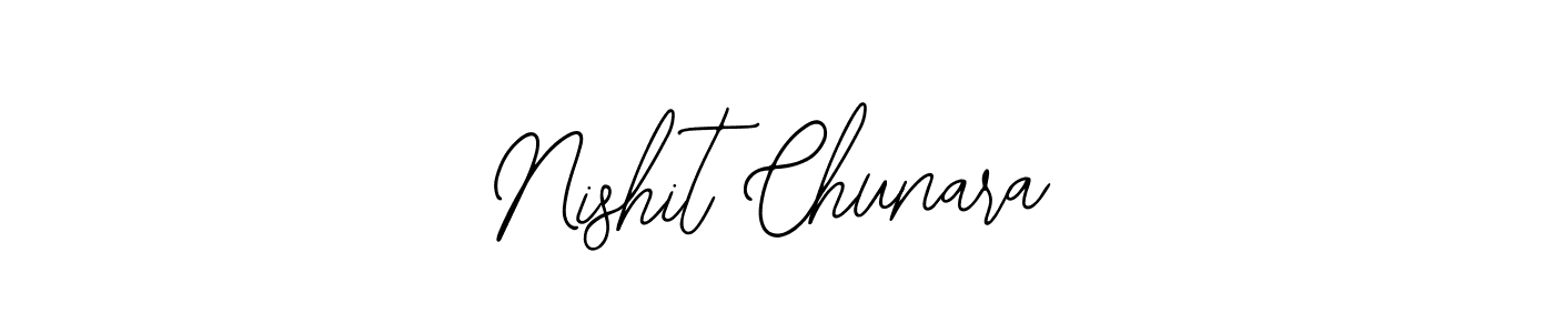 Use a signature maker to create a handwritten signature online. With this signature software, you can design (Bearetta-2O07w) your own signature for name Nishit Chunara. Nishit Chunara signature style 12 images and pictures png