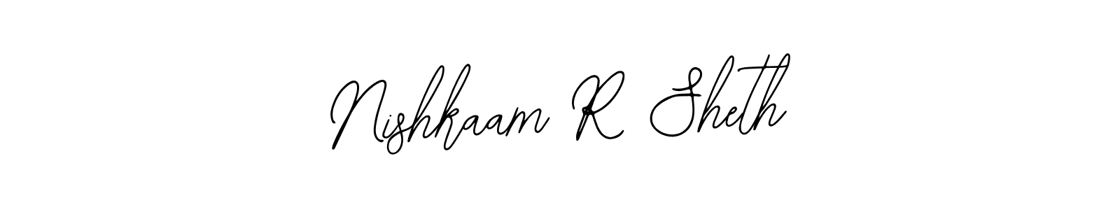 if you are searching for the best signature style for your name Nishkaam R Sheth. so please give up your signature search. here we have designed multiple signature styles  using Bearetta-2O07w. Nishkaam R Sheth signature style 12 images and pictures png