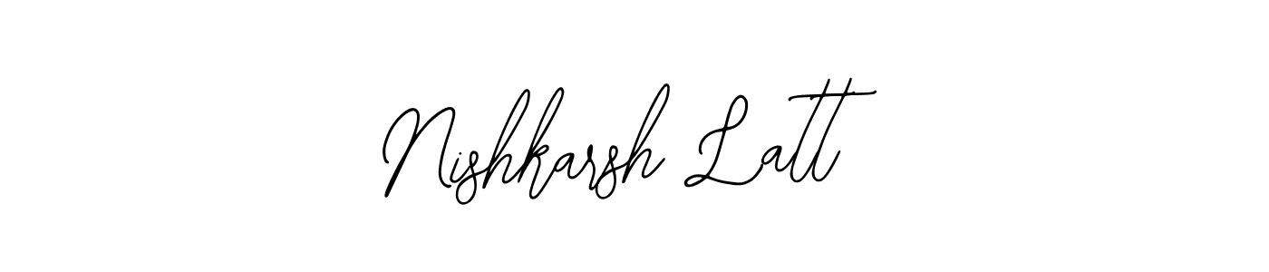 You should practise on your own different ways (Bearetta-2O07w) to write your name (Nishkarsh Latt) in signature. don't let someone else do it for you. Nishkarsh Latt signature style 12 images and pictures png