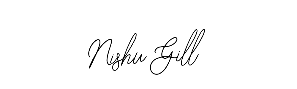 You should practise on your own different ways (Bearetta-2O07w) to write your name (Nishu Gill) in signature. don't let someone else do it for you. Nishu Gill signature style 12 images and pictures png