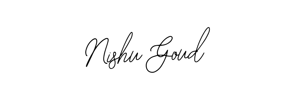 Bearetta-2O07w is a professional signature style that is perfect for those who want to add a touch of class to their signature. It is also a great choice for those who want to make their signature more unique. Get Nishu Goud name to fancy signature for free. Nishu Goud signature style 12 images and pictures png