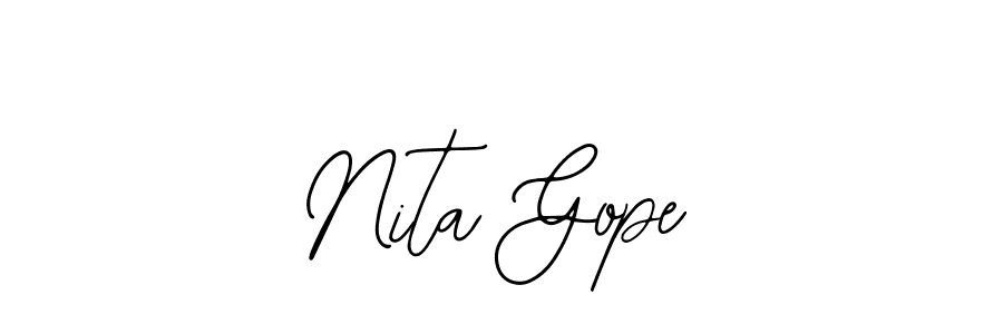 if you are searching for the best signature style for your name Nita Gope. so please give up your signature search. here we have designed multiple signature styles  using Bearetta-2O07w. Nita Gope signature style 12 images and pictures png