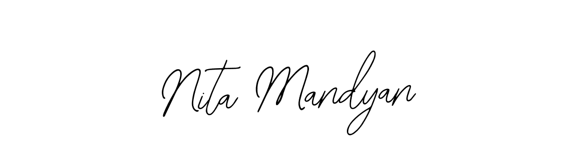 The best way (Bearetta-2O07w) to make a short signature is to pick only two or three words in your name. The name Nita Mandyan include a total of six letters. For converting this name. Nita Mandyan signature style 12 images and pictures png