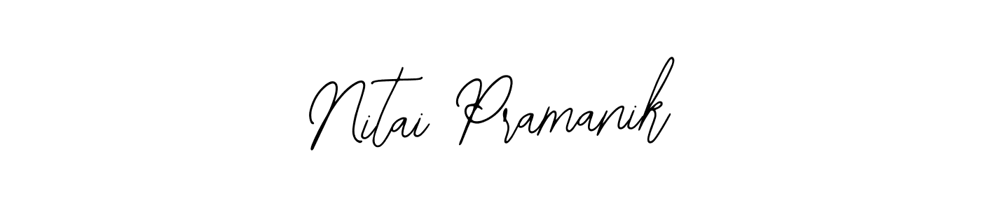How to make Nitai Pramanik name signature. Use Bearetta-2O07w style for creating short signs online. This is the latest handwritten sign. Nitai Pramanik signature style 12 images and pictures png