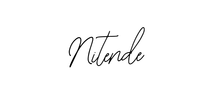 Design your own signature with our free online signature maker. With this signature software, you can create a handwritten (Bearetta-2O07w) signature for name Nitende. Nitende signature style 12 images and pictures png